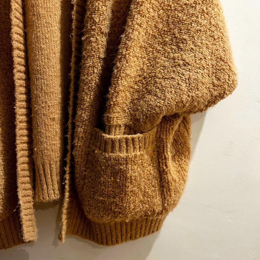 Super soft and warm ONLY tan open front knit cardigan